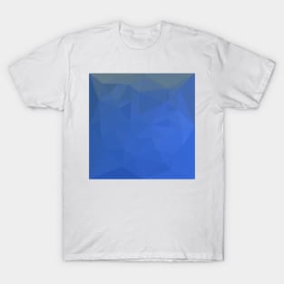 Deep Sky Blue Abstract Low Polygon Background T-Shirt